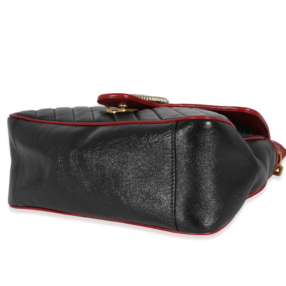Gucci Black Quilted Leather GG Marmont Small Torchon Top Handle - Picture 6 of 7